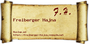 Freiberger Hajna névjegykártya